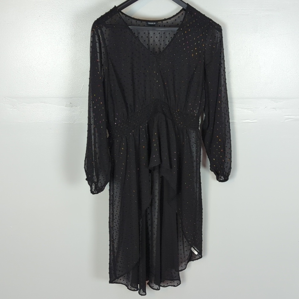 Torrid Sheer Swiss Dot Top